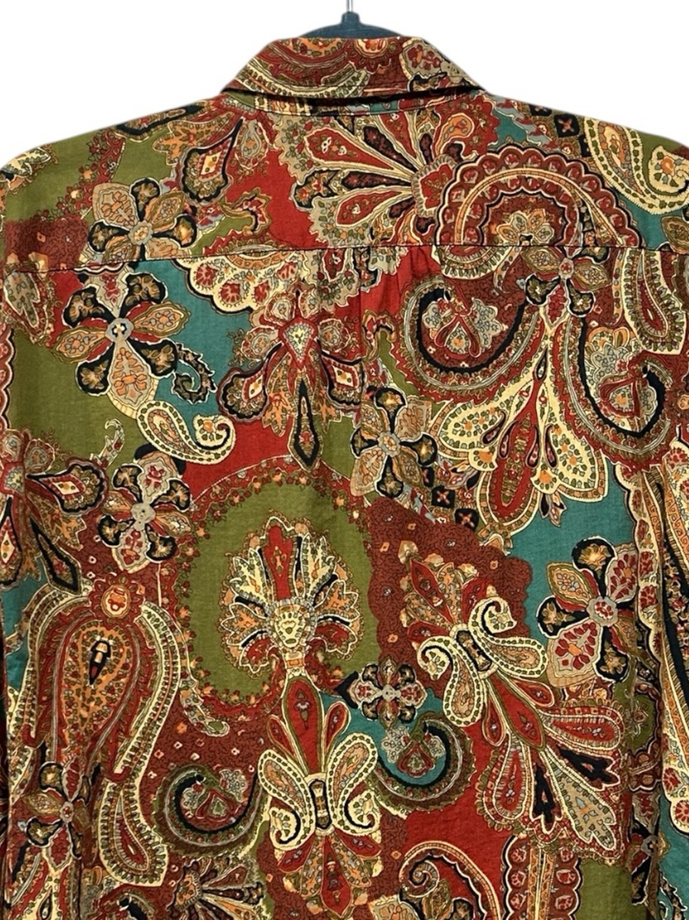 Lauren Ralph Lauren Boho Dark Academia Paisley 70’s Retro Maximalist Shirt M - Picture 11 of 14